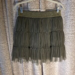 Twelve by Twelve Khaki Tiered Mini Skirt